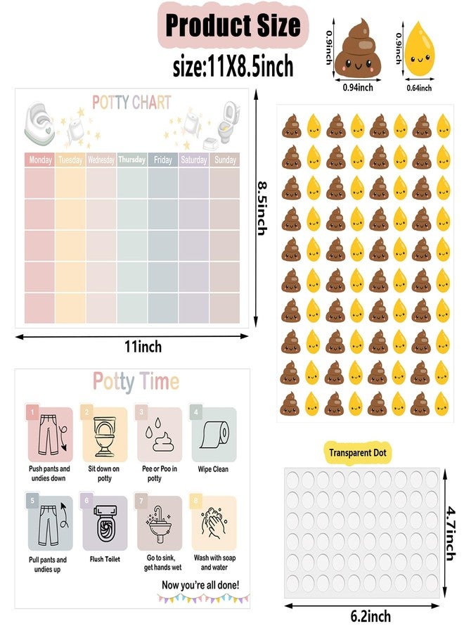 Boqon 17 Pcs Sticker Chart for Kids Potty Training, Daily Record Potty Training Sticker Chart for Girls with Poop and Pee Stickers Toilet Train Reward Charts for Toddlers Boy Girl (Chart17) - Image 4